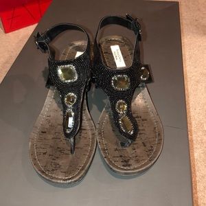 Vera Wang Beaded Wedge Sandals